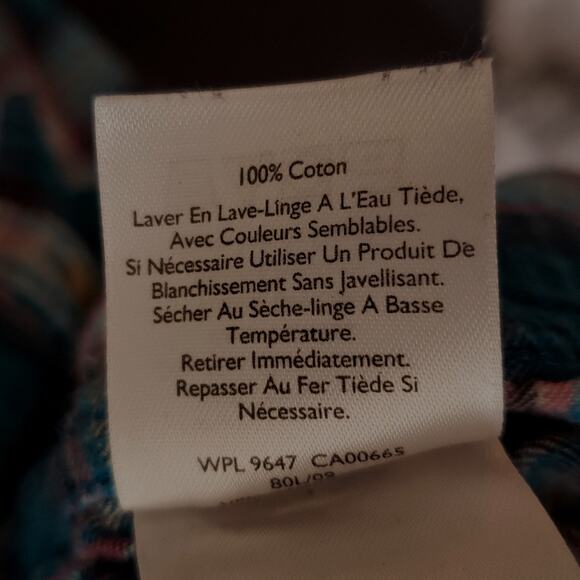 Eddie Bauer Turquois Plaid shirt size Small - Picture 6 of 8